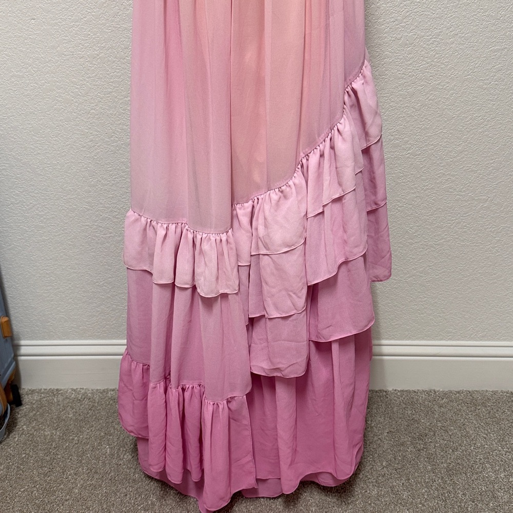 BHLDN Alivia V-Neck Ruffle Ombre Maxi Dress - Picture 5 of 9
